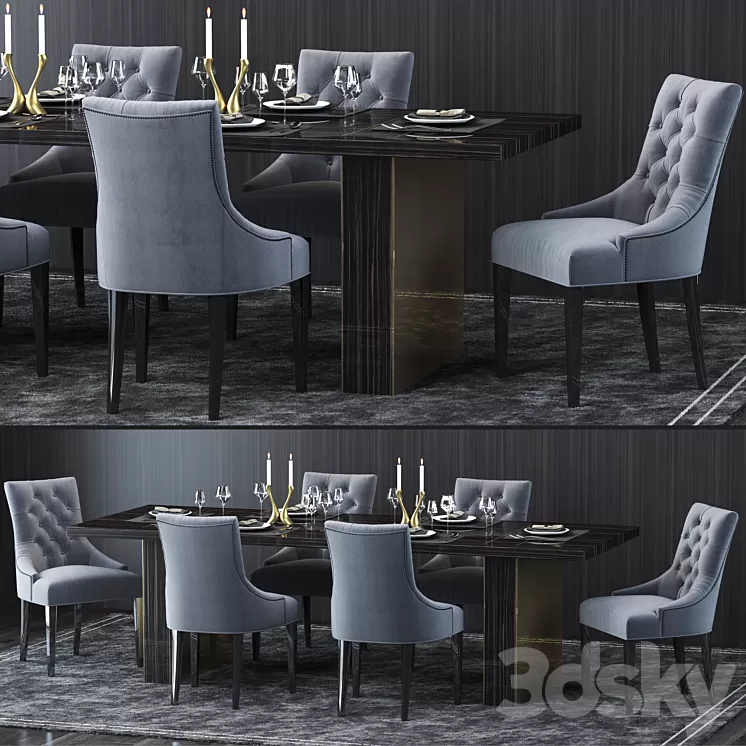 Restoration Hardware Table and Chair 3D Model Restoration Hardware Table and Chair 3D Model
