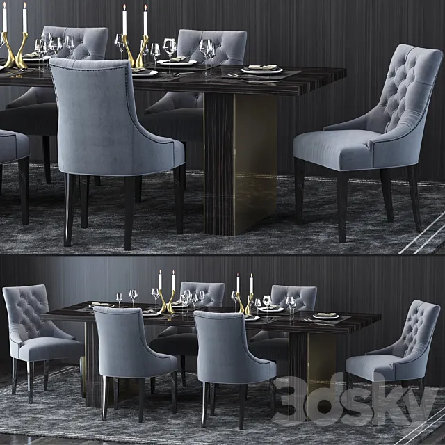 Restoration Hardware Table and Chair 3DModel