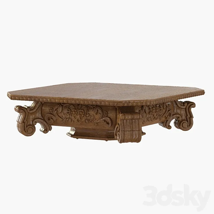 Restoration Hardware The BAROQUE CAPITAL COFFEE TABLE 3D Model Free Download