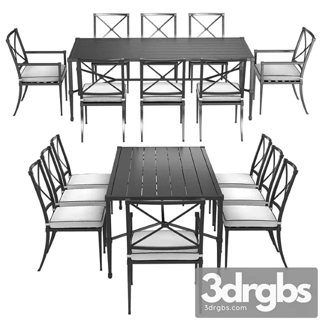 Restoration hardware trousdale table and chairs 2 3D Model Download