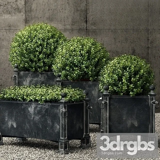 Restoration Hardware versailles weathered zinc planters 3D Model Download