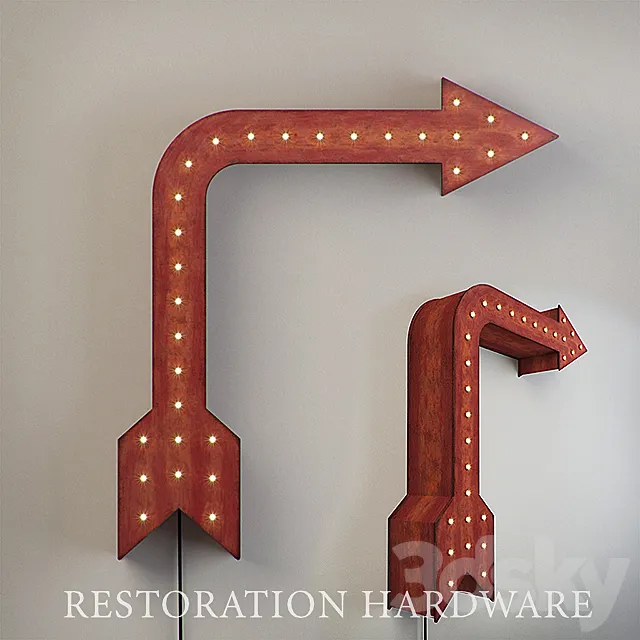 Restoration Hardware-Vintage Illuminated Arrow 3D Model