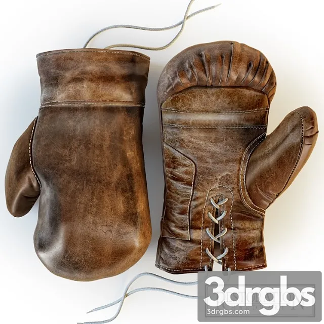 Restoration hardware vintage leather boxing gloves 3D Model Download