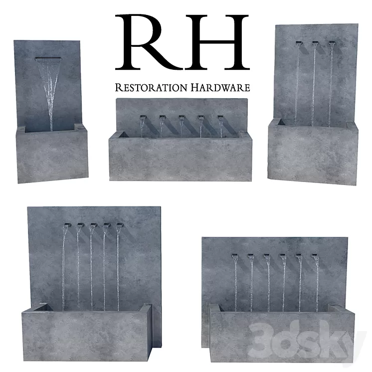 Restoration Hardware Weathered Zinc Fountains 3D Model