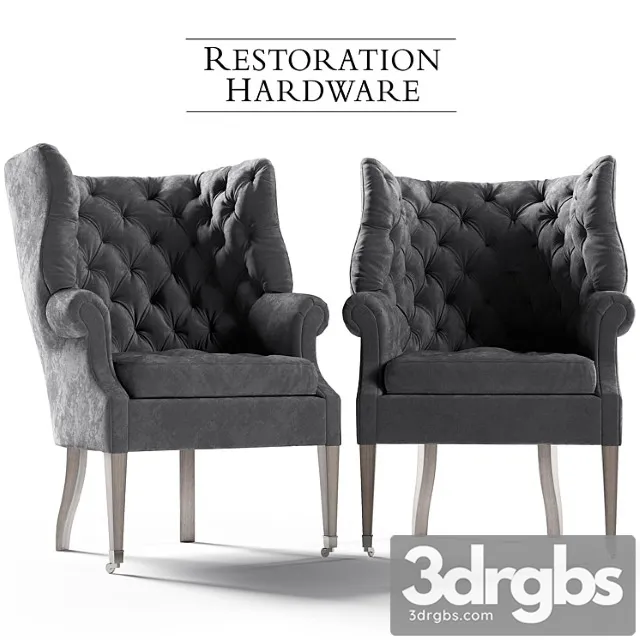 Restoration hardware wing chair 3D Model Download