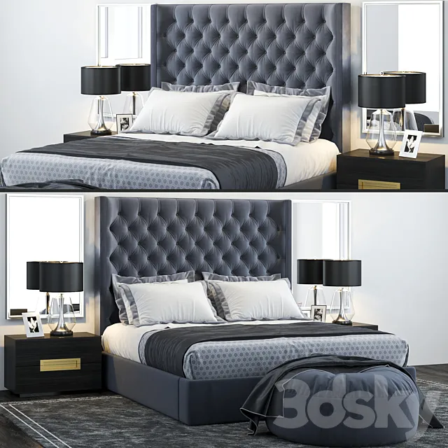 Restoration Hardware Zadie Tufted Bed 3DModel Restoration Hardware Zadie Tufted Bed 3DModel