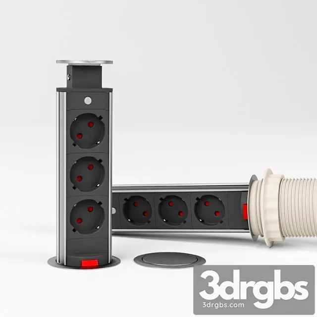 Retractable Socket GTV Small Silver 3D Model Download