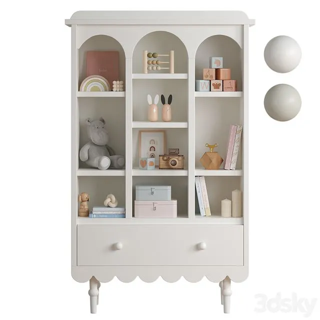 Retro Babushka Bookshelf 3D Model Retro Babushka Bookshelf 3D Model