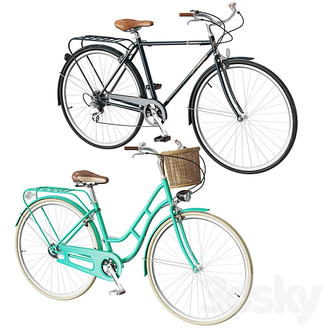 Retro bicycles 3D Model