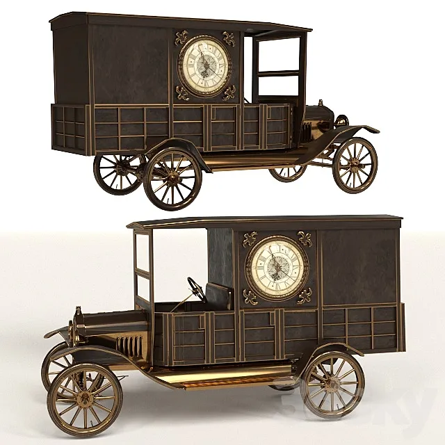 Retro car clock 3DModel Retro car clock 3DModel