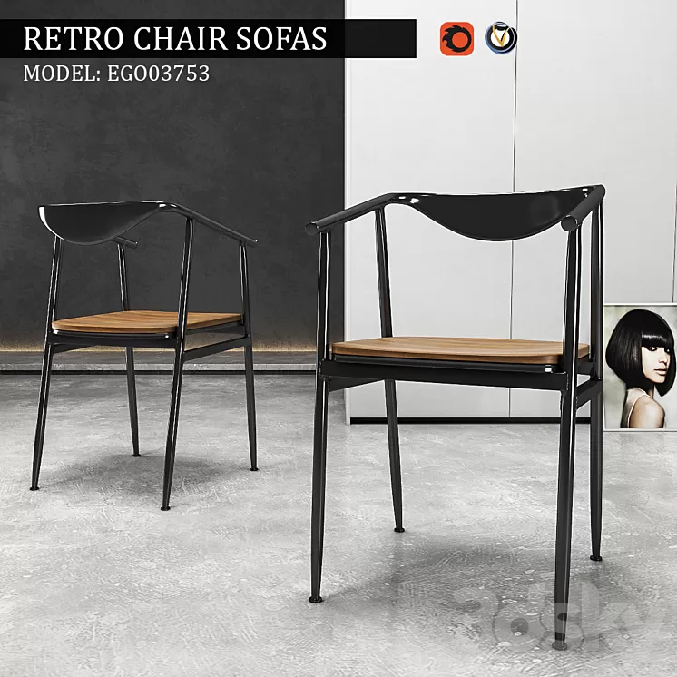 Retro chair Sofas 3D Model