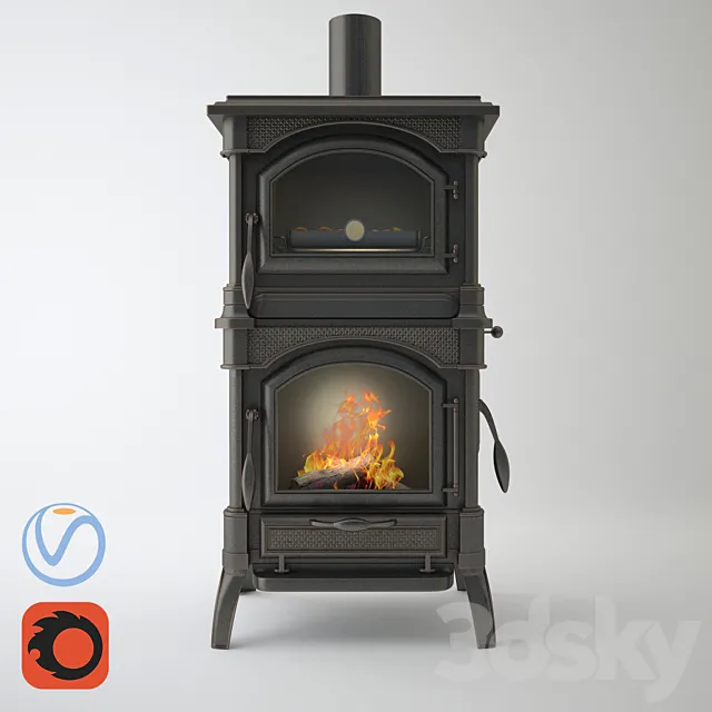 Retro Fireplace _ Old Fireplace 3DModel