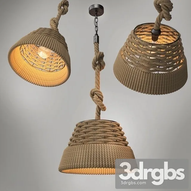 Retro Industrial Vintage Loft Hemp Rope Pendant 3D Model Download Retro Industrial Vintage Loft Hemp Rope Pendant 3D Model Download