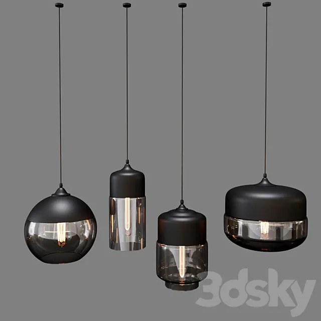 Retro Pendant Lamps 3D Model