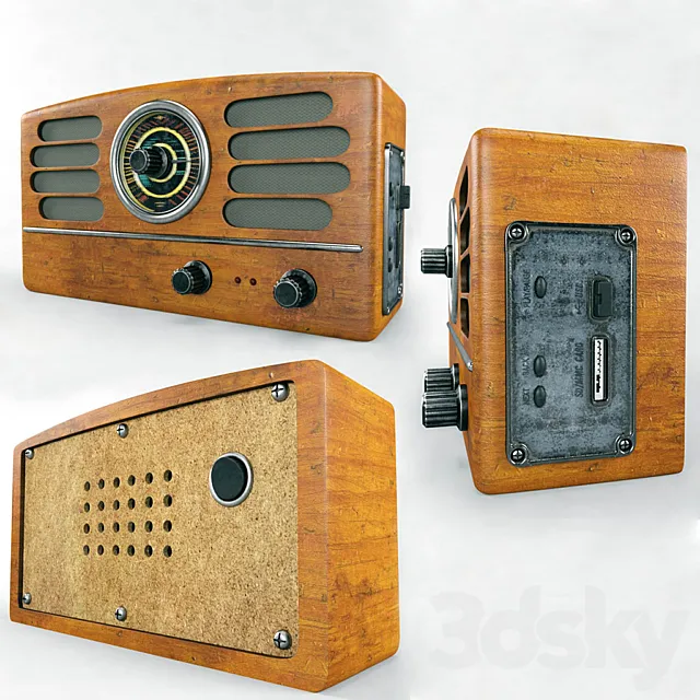 Retro radio Hyundai RA 302 3D Model