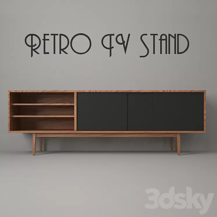 Retro TV Stand N4 | TV Stand 3D Model