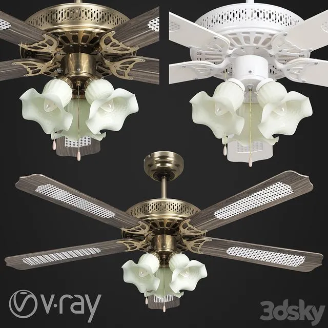 Reunion Electric Ceiling Fan 3D Model Reunion Electric Ceiling Fan 3D Model