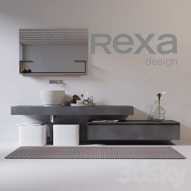 rexa design washbasin with furniture and accessories 3D Model rexa design washbasin with furniture and accessories 3D Model