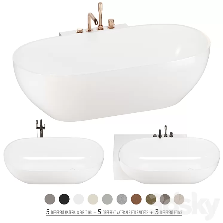 REXA HOLE bathtubs set 01 3D Model Free Download REXA HOLE bathtubs set 01 3D Model Free Download