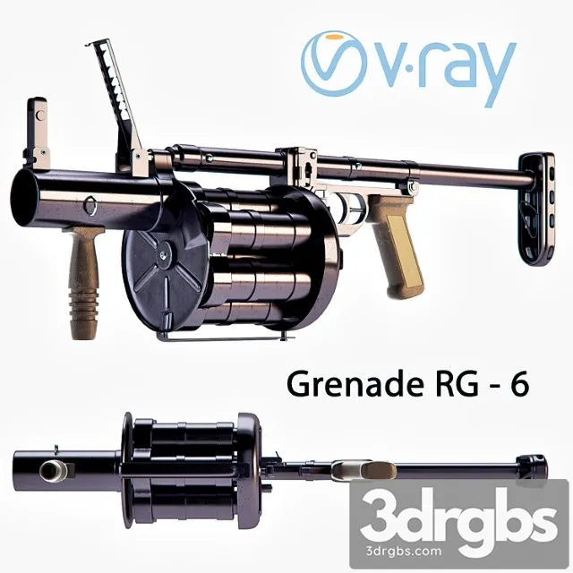 Rg-6 grenade launcher 3D Model Download
