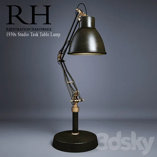 RH 1930s Studio Task Table Lamp 3DModel