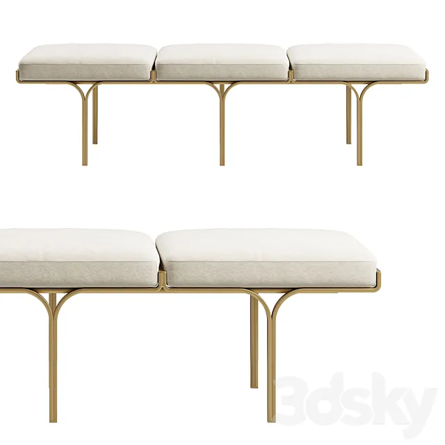 Rh 1960S Link Bench 3DModel Rh 1960S Link Bench 3DModel