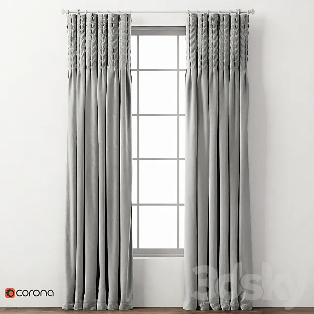 RH _ BOX-TUFTED VELVET DRAPERY PANEL_1 3D Model RH _ BOX-TUFTED VELVET DRAPERY PANEL_1 3D Model