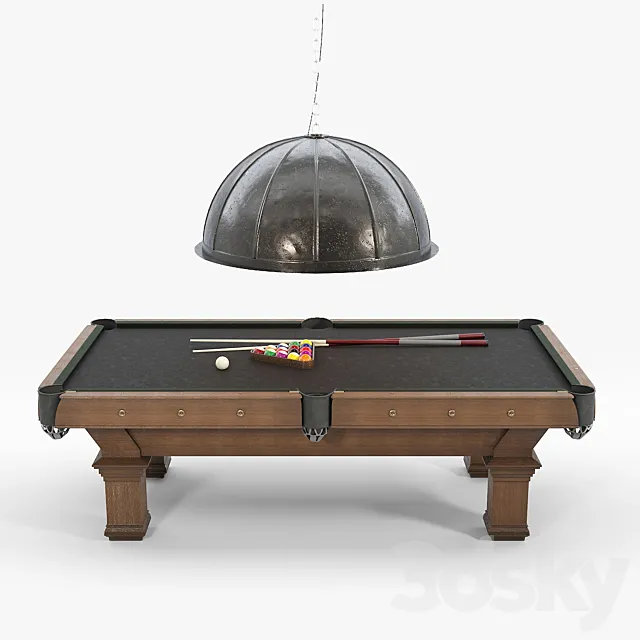 RH _ BRUNSWICK VINTAGE 1906 BILLIARDS TABLE 3DModel