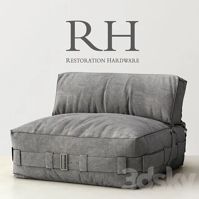 RH _ CARGO LOUNGE ARMLESS CHAIR 3D Model RH _ CARGO LOUNGE ARMLESS CHAIR 3D Model