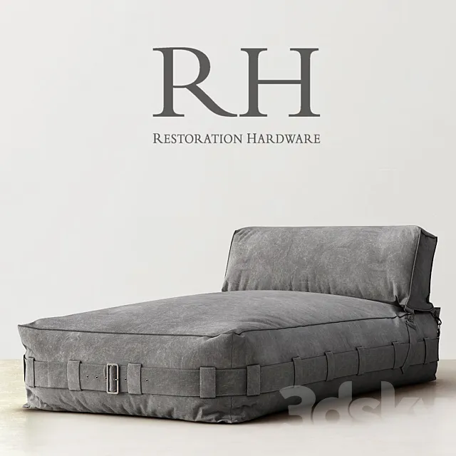 RH _ CARGO LOUNGE ARMLESS CHAISE 3D Model RH _ CARGO LOUNGE ARMLESS CHAISE 3D Model