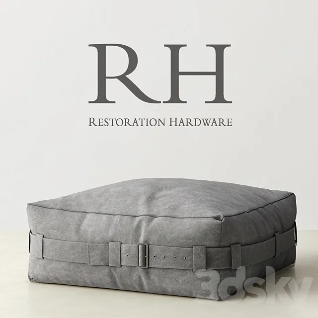 RH _ CARGO LOUNGE OTTOMAN 3D Model RH _ CARGO LOUNGE OTTOMAN 3D Model