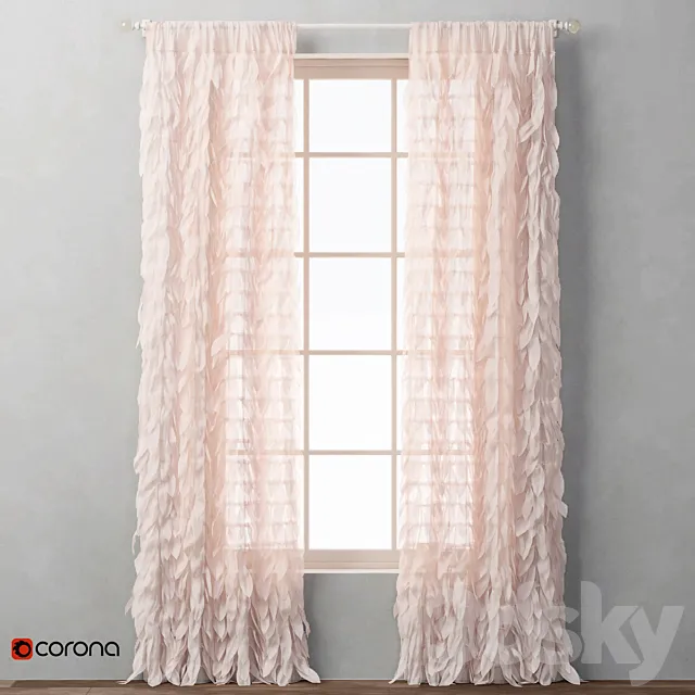 RH _ CASCADING TULLE DRAPERY PANEL_1 3DModel RH _ CASCADING TULLE DRAPERY PANEL_1 3DModel