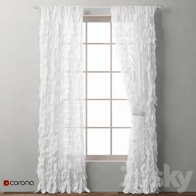 RH _ CASCADING TULLE DRAPERY PANEL_2 3DModel RH _ CASCADING TULLE DRAPERY PANEL_2 3DModel