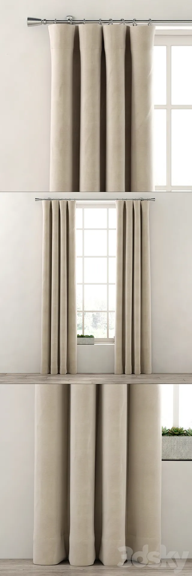 RH _ COTTON CANVAS DRAPERY PANEL 3DModel