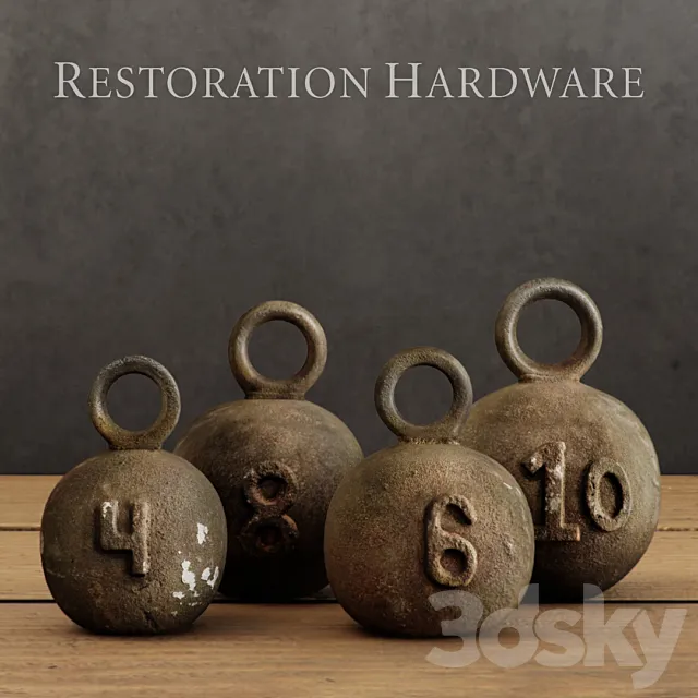 RH _ FISHING WEIGHTS (SET OF 4) 3D Model RH _ FISHING WEIGHTS (SET OF 4) 3D Model