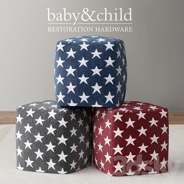 RH _ LIBERTY STAR POUF 3DModel RH _ LIBERTY STAR POUF 3DModel