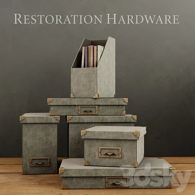 RH _ LINEN OFFICE STORAGE ACCESSORIES FOG 3DModel RH _ LINEN OFFICE STORAGE ACCESSORIES FOG 3DModel