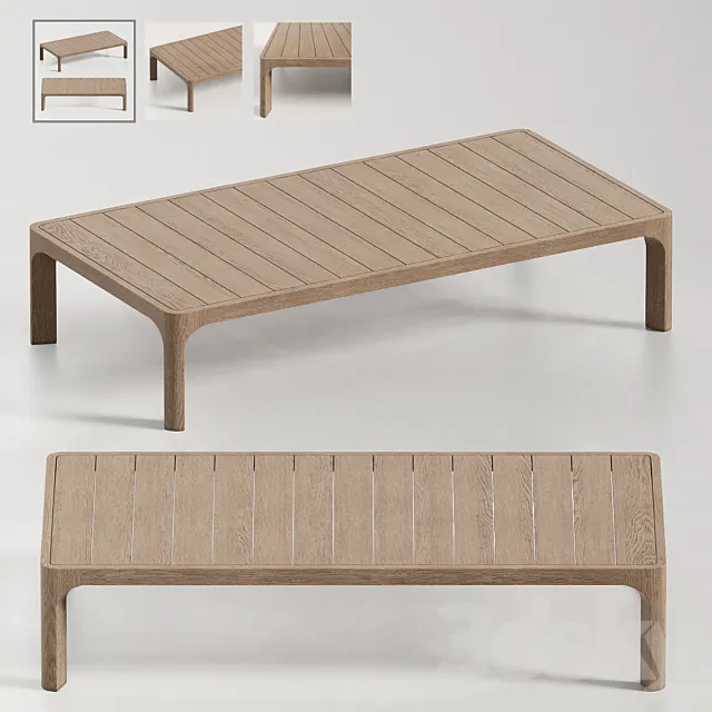 RH _ MALTA TEAK COFFEE TABLE 3D Model