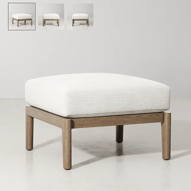 RH _ MALTA TEAK OTTOMAN 3D Model