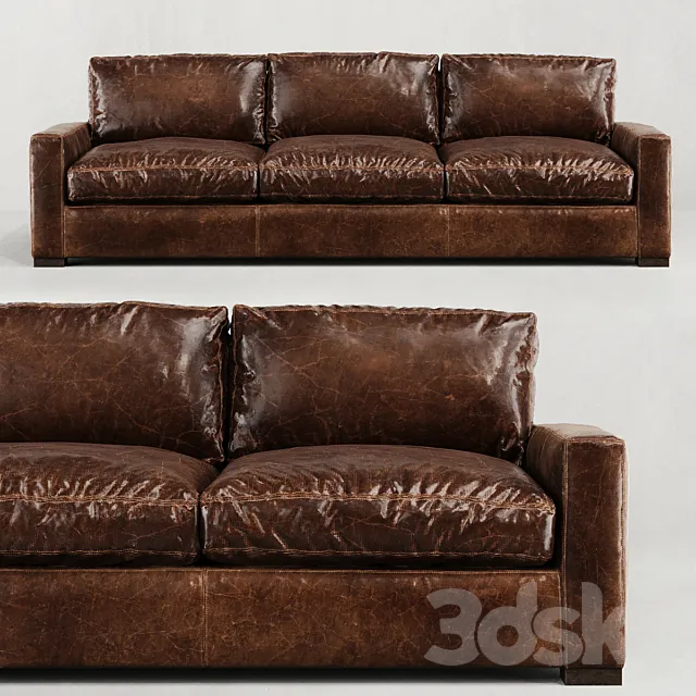 RH _ MAXWELL LEATHER THREE-SEAT-CUSHION SOFA 3DModel RH _ MAXWELL LEATHER THREE-SEAT-CUSHION SOFA 3DModel