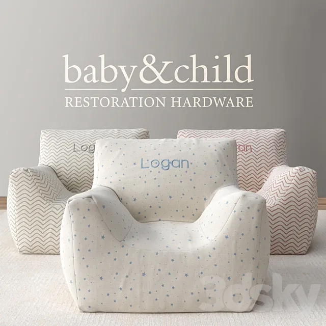 RH _ NURSERY CANVAS BEAN BAG CHAIR COVER 3DModel RH _ NURSERY CANVAS BEAN BAG CHAIR COVER 3DModel