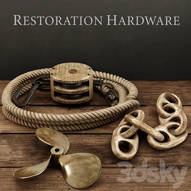 RH _ SET OF 4 OBJECTS 3D Model RH _ SET OF 4 OBJECTS 3D Model