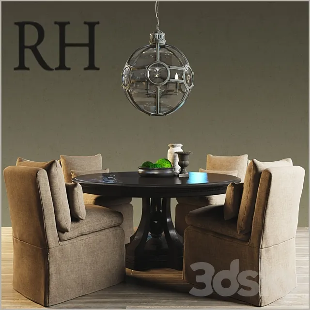 RH _ St. James Round Dining Table 3D Model RH _ St. James Round Dining Table 3D Model