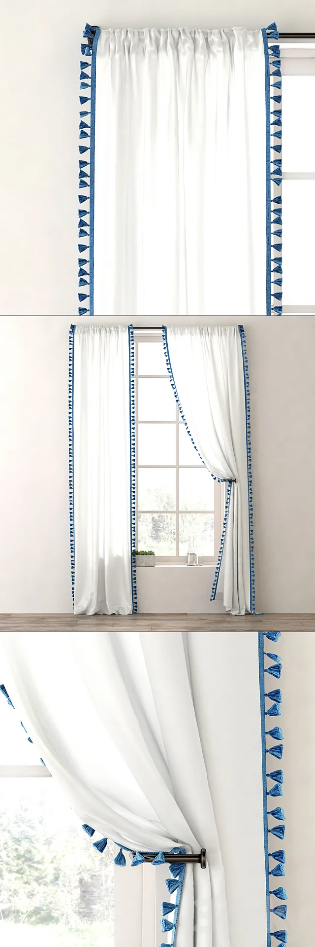 RH _ TASSEL-TRIMMED VOILE DRAPERY PANEL 3DModel