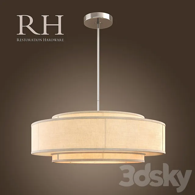 RH _ THREE-TIER LINEN BANDED PENDANT – 36 3D Model RH _ THREE-TIER LINEN BANDED PENDANT – 36 3D Model