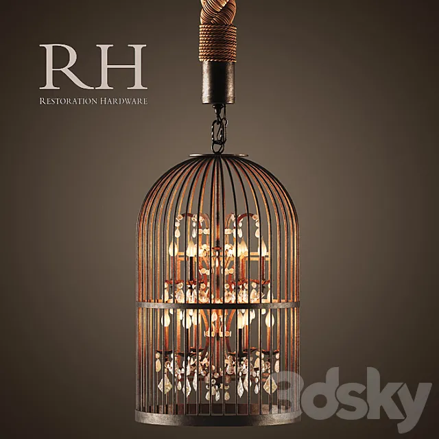 RH _ VINTAGE BIRDCAGE CHANDELIER EXTRA-SMALL 3D Model RH _ VINTAGE BIRDCAGE CHANDELIER EXTRA-SMALL 3D Model