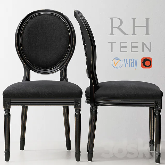 RH _ VINTAGE FRENCH SEQUIN DESK CHAIR 3DModel
