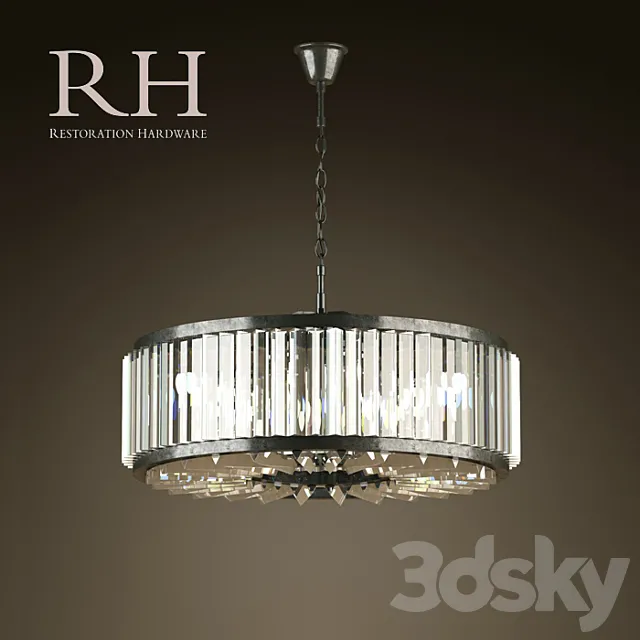 RH _ WELLES CRYSTAL CHANDELIER MEDIUM 3D Model RH _ WELLES CRYSTAL CHANDELIER MEDIUM 3D Model