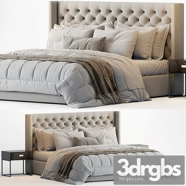 Rh adler shelter diamond tufted panel fabric bed Rh adler shelter diamond tufted panel fabric bed