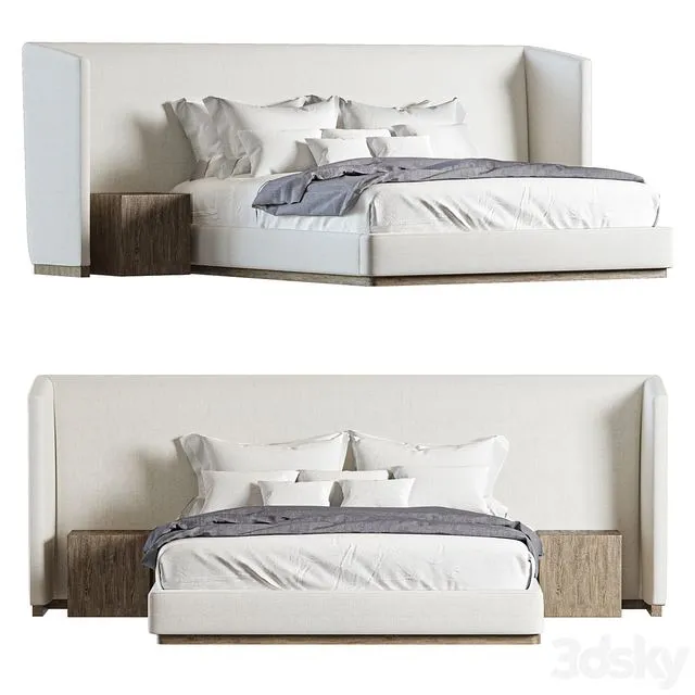 RH ALESSA EXTENDED SHELTER BED 3D Model RH ALESSA EXTENDED SHELTER BED 3D Model